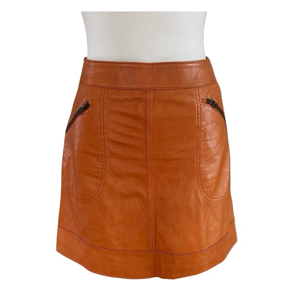 HALOGEN Women’s Soft Leather Skirt Size 6 A-line - Picture 1 of 7